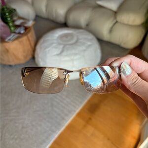 Stylish Brown Rimless Sunglasses
